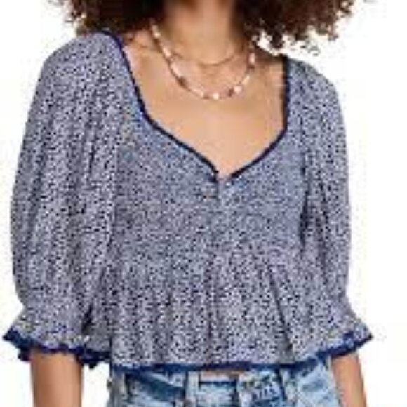 Free People Tops - Free People Brittnee Crop Top Size Small Baby Doll style lighweight NWT